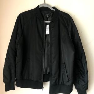 Quilted Satin Bomber Jacket